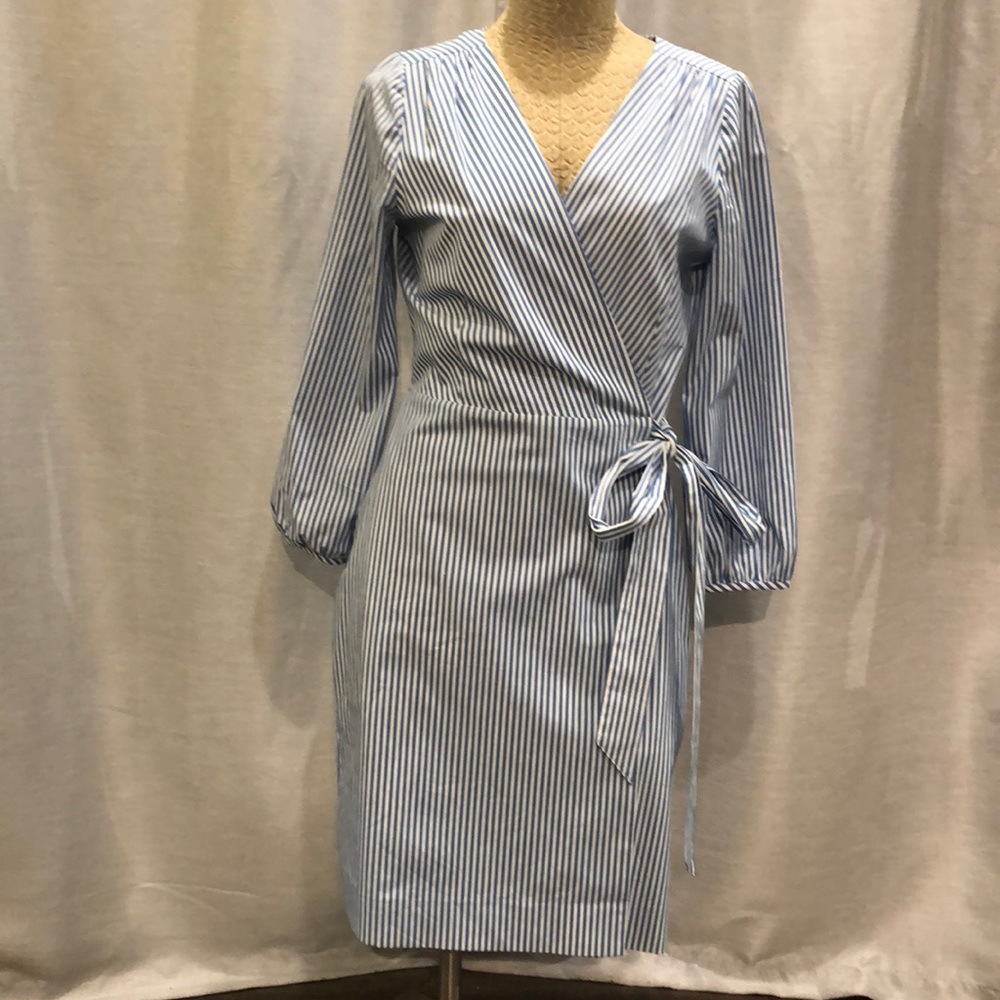 J. Crew Pin Stripe Wrap Dress